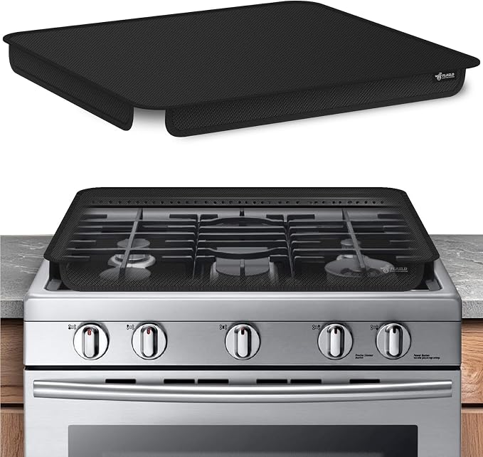 FLASLD Soft Gas Stove Burner Cover Fabric Mat, 29.5×21 Inches Foldable Easy Clean Gas Stove Protector, Anti Dust Stove Covers, Washable Stove Guard Top Protector