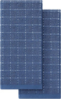 Homaxy 100% Cotton Terry Kitchen Towels, 2 Pack, Navy Blue | Ultra Soft and Absorbent Dish Towels for Kitchen, Suitable for Drying and Washing Dishes