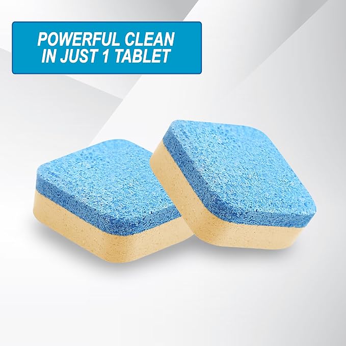 Air Jungles Washing Machine Cleaner Tablets 24 Count, Lemon Scent | Deep Cleaning, Dirt Remover, Clean Laundry Washer Drum and Tub, Compatible with Front and Top Load Washer, 12 Month Supply