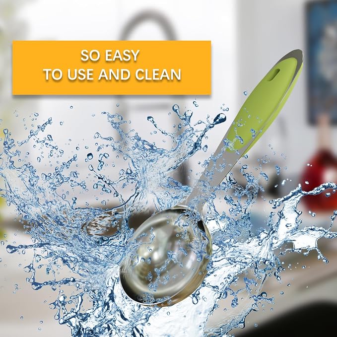 2PCS 1Tbsp(15ml, 1/2oz) Measuring Spoon, Stainless Steel Measure Scoop | Silicone Grip, Accurate, BPA-Free, Dishwasher Safe, Engraved Marking, Kitchen Essential