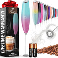 Zulay Powerful Milk Frother for Coffee with Upgraded Titanium Motor - Handheld Electric Whisk, Milk Foamer, Mini Mixer & Coffee Blender for Frappe, Latte, Matcha, No Stand - Fade Teal