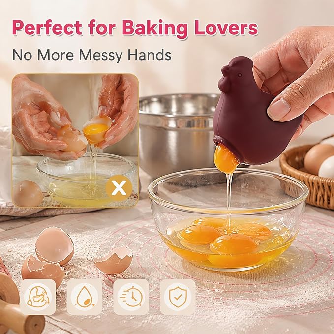 Silicone Egg Yolk Separator | Food Grade, Dishwasher Safe, Baking Tool