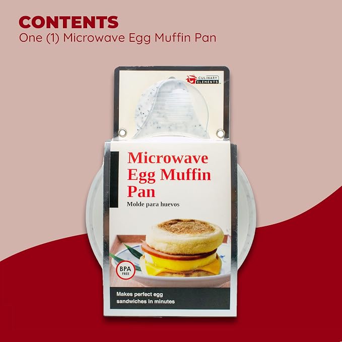 Good Living Microwave Egg Muffin Pan – Quick 1-Minute Breakfast Sandwich Maker, Non-Stick, BPA-Free
