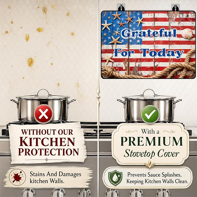 Stove Top Covers with A Non-slip Rubber Coating | protect Your Stove from Scratches, Extend Countertop Space, and Add A Classic Kitchen Touch