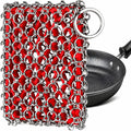 TEZZ Cast Iron Scrubber, Skillet Chainmail Scrubber for Cast Iron Pan - Chain Mail Scrubber Cast Iron Sponge - Metal Scrubber Cast Iron Skillet Cleaner, Wok, Frying Pans, Dutch Oven Cleaning Scrubber