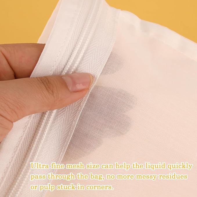WMKGG Ultra Fine Mesh Strainer Bags, Reusable Mesh Filter Bags with Stainless Steel Handle Frame for Filter Single Tea, Coffee, Serving Juice and Kefir (Mini Size)