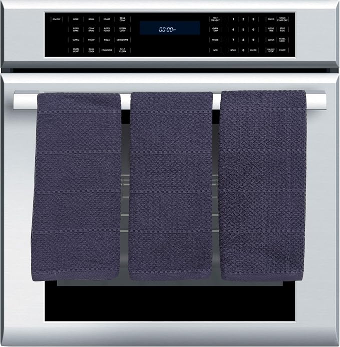 Eggplant Purple Kitchen Hand Dish Towels: Oversized 28" x 18", 100% Cotton Cloth Soft Cleaning Drying Absorbent Textured Design, Set of 3 Multipurpose for Everyday Use