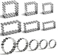 11Pcs Scalloped Cookie Cutter Set, Assorted Sizes-Include3 Square,3 Rectangle and 5 Round Fondant Molds,Reusable with Jagged Edge Design for a Special Event Holiday Everyday Treat (11Pcs)