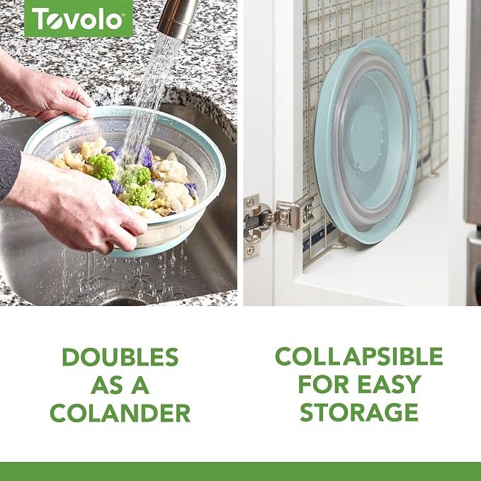 Tovolo Microwave Splatter Cover for Food Medium Blue Haze Dishwasher Safe, Collapsible Reusable Cover for Food in Microwave Uses BPA Free Safe Silicone,10 inch Vented Microwave Cover