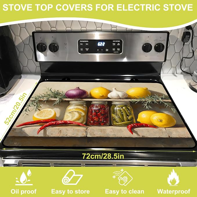Stove Top Covers for Electric Stove, Glass Stove top Cover 28"x 20"