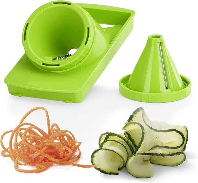 Genius Nicer Smart 3 Pieces Cutter Decorative Spirals Juliennes Julietti Vegetable Spaghetti, Kiwi