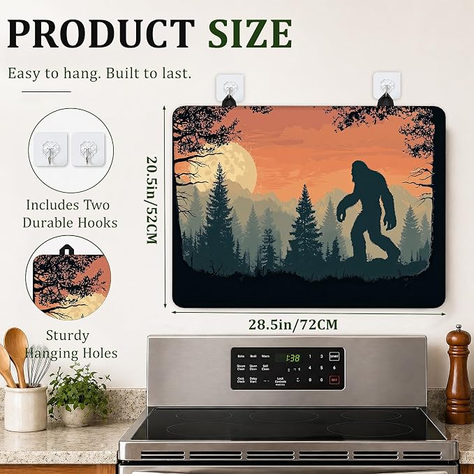 Big Foot Stove Top Covers for Electric Stove,Sunset Forest Electric Gas Stove Pad Heat Resistant Range Cooktop Protector for Home Decor Kitchen 28.5"x20.5"