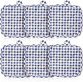 4pcs Pot Holders for Kitchen, Cotton Kitchen Hot Pads, Heat Resistant Oven Mitts and Pot Holders Sets (Blue Tartan)