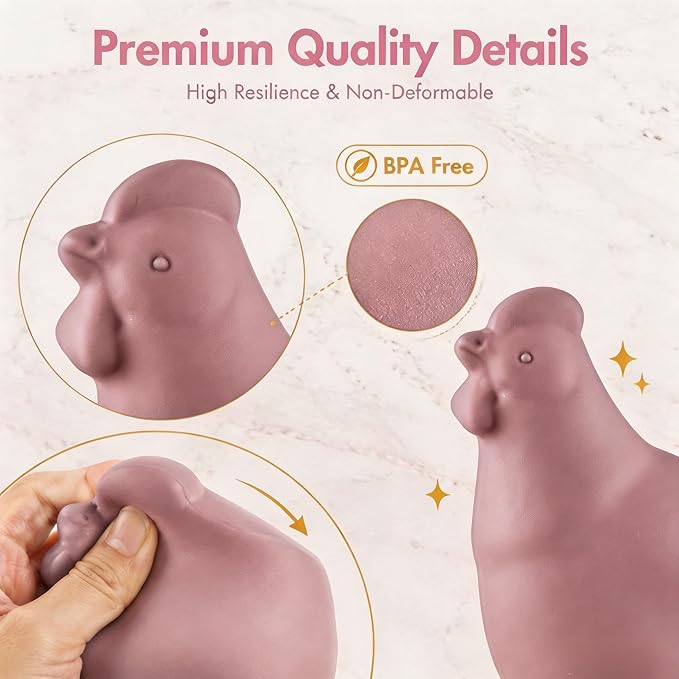 Silicone Egg Yolk Separator, Hen-Shaped, Pink | For Baking, BPA-Free, Food-Grade Yolk Remover Tool, Dishwasher Safe, Funny Kitchen Gadget Gift for Women