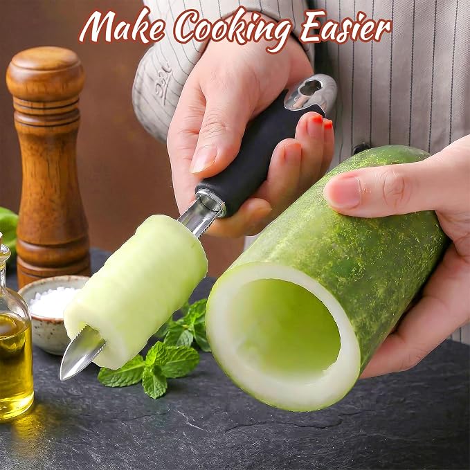 Jalapeno Pepper Corer Zucchini Cucumber Remover Stainless Steel Vegetable And Fruit Corers Durable Special Kitchen Gadgets With Serrated Edge For Vegetables Fruits Easy Seed Removal