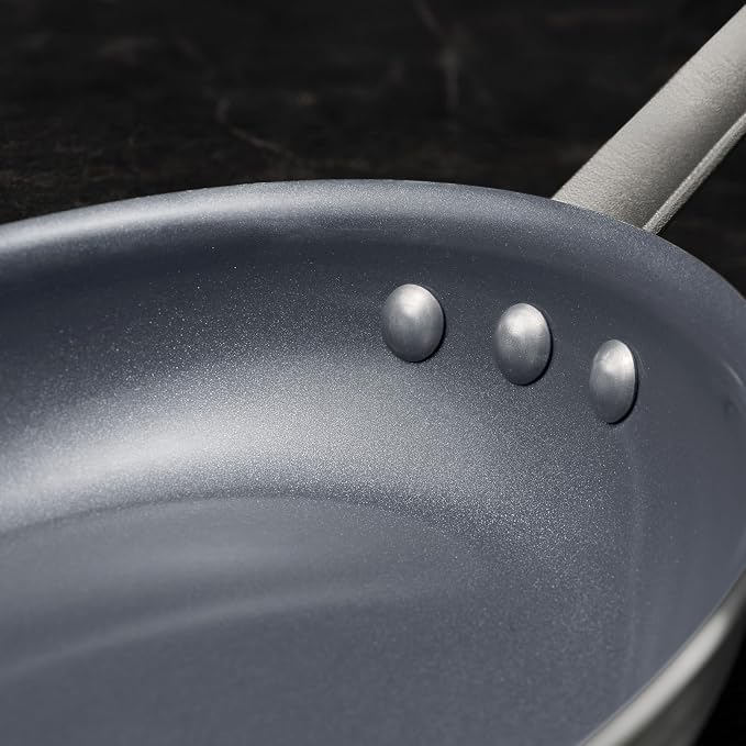 Tramontina Professional 12-Inch Ceramic Non Stick Large Frying Pan | Heavy-Gauge Aluminum Skillet with Ceramic Nonstick Coating, Dishwasher and Oven Safe, Gray, Made in Brazil