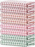 Nialnant 8 Pack Kitchen Towels, Dish Towels for Kitchen, 100% Cotton Dish Cloths for Washing Dishes, Quick Drying Reusable Cleaning Rag - 25 x 16 in