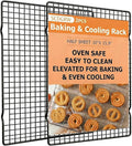 Cooling Racks for Cooking 2-Pack, 10" x 16" No Warp Heavy Duty Metal Wire Rack - Fits Half Sheet & Jelly Roll Pan, Oven & Dishwasher Safe 575°F, Rust Resistant, for Baking, Roasting & Grilling
