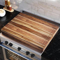 Noodle Board Stove Cover Cutting Board with Handle - Stove Top Cover with Care Brush FSC Certified - Multiuse Gas Stove Cover Board for Serving Chopping Decorating, 30”x22”(Outer) / 28.5”x20.5”(Inner)