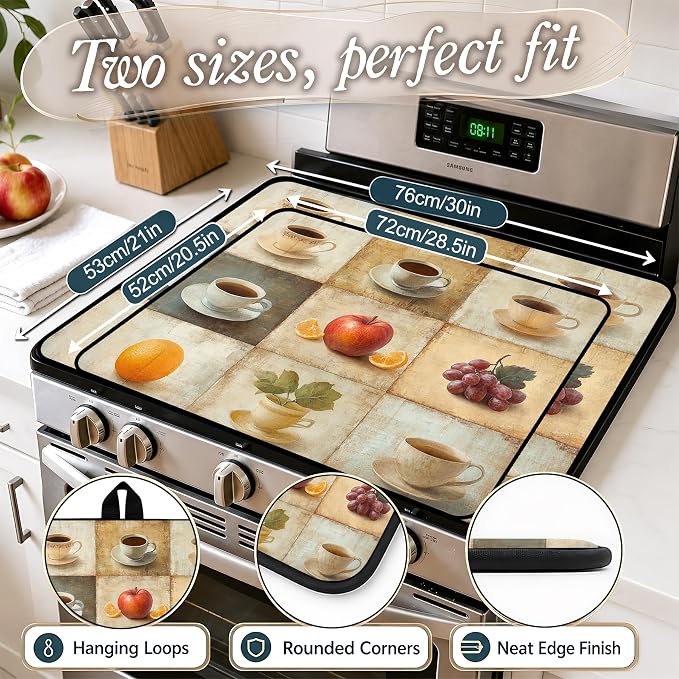 Stove Top Covers with A Non-slip Rubber Coating | protect Your Stove from Scratches, Extend Countertop Space, and Add A Classic Kitchen Touch