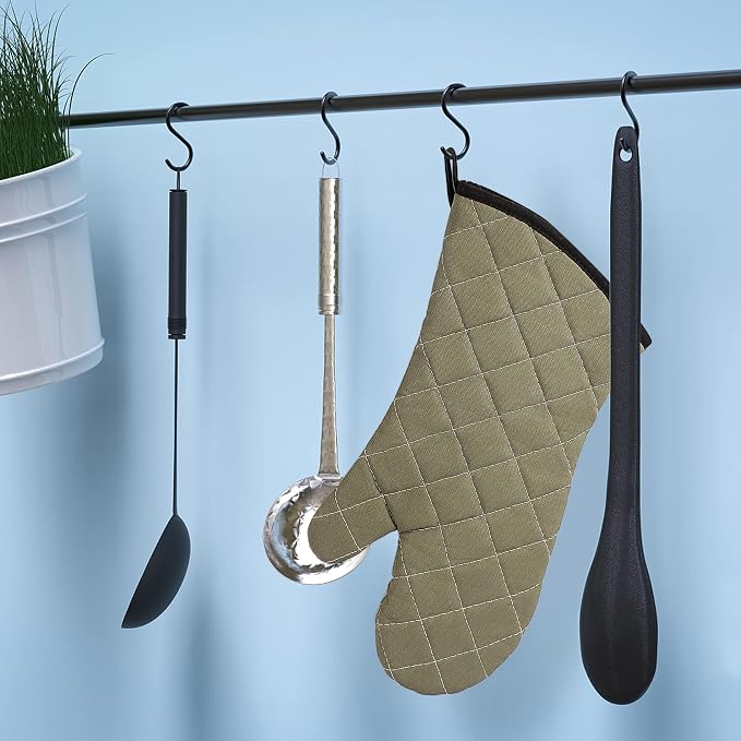 ARCLIBER 15" 425°F Terry Oven Mitts Quilted Heat Resistant Kitchen | Quilted Lining, 1 Pair, Heat Resistant, Classic, Cotton Blend, Cooking, Baking, Grilling, Non-Slip Grip
