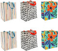 Earthwise Reusable Grocery Bags – Gift Totes, Foldable & Water‑Resistant Shopping Bags, Durable Multi‑Use Eco Bags with Spring Designs (6 Pack)
