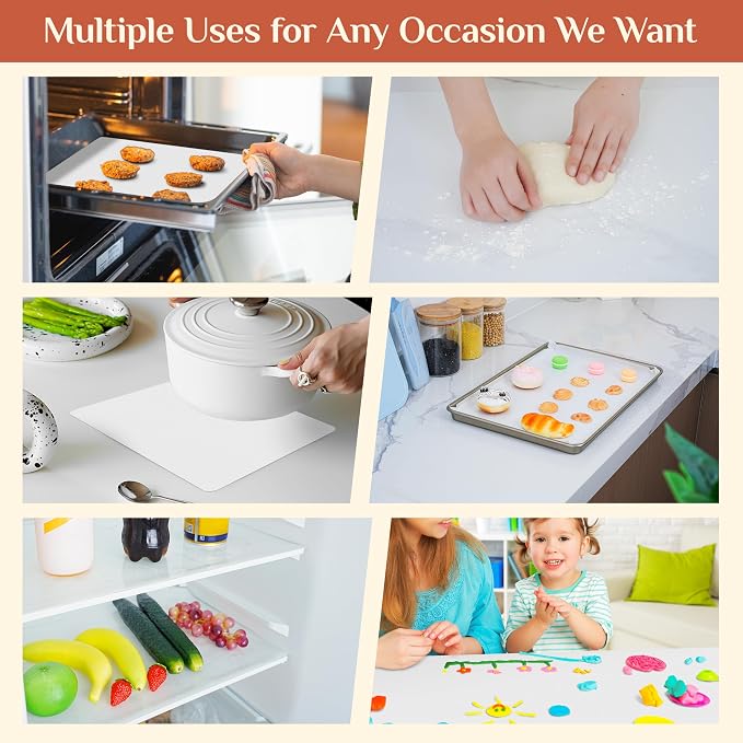 GTJ Silicone Baking Mat Roll, Reusable Baking Sheet Liners, 12 in x 10 ft | Free Cut to Size, Food-Grade, Non-Stick, Non-Slip, For Dough, Pastry, Air Fryer, Freeze Dryer, Oven Pan, Kitchen Counter