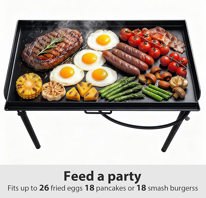 Utheer 32 x 14 Ceramic Cast Iron Griddle for Camp Chef 2 Burner Stove | For Camp Chef 2 Burner Stove Fits SG60 EX60 DB60 YK60 Double Burner Stove, Ceramic Griddle, Oven-Safe Up to 500°F