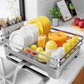 Kitsure Multi-Functional Dish Drying Rack, 15.7" x 12.0" x 5.5", Sliver | Dish Rack for Kitchen Counter with Cutlery Holder, Rust-Proof Drying Rack Kitchen, Kitchen Sink Organization
