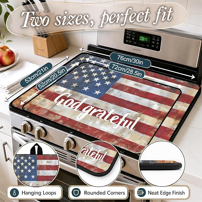 Stove Top Covers with A Non-slip Rubber Coating | protect Your Stove from Scratches, Extend Countertop Space, and Add A Classic Kitchen Touch