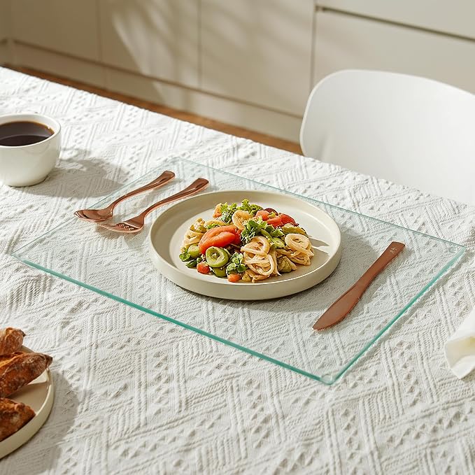 Glass Cutting Board 16"x12": Tempered Glass Kitchen Counter Protector - Durable- Scratch-Resistant, Heat-Proof - Clear Design