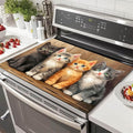 HOMETITUTE Four Cute Cats Stove Top Cover 28x20 Diatomite Mat