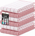 Homaxy Large Premium Cotton Kitchen Towels 16"x 28", 6 Pack, Rose | Natural Ring Spun 390 GSM Dish Towels, Super Absorbent Terry Kitchen Hand Towels, Soft Tea Towels with Hanging Loop