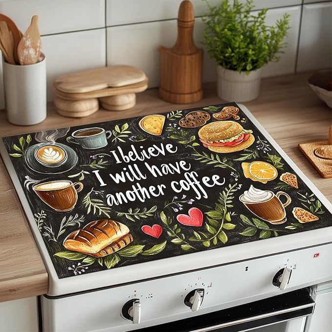 HOMETITUTE Coffee Quote Stove Top Cover 28x20 Diatomite Heat Resistant Mat