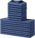 Homaxy 16 Pack 100% Cotton Kitchen Towels and Dishcloths Set, Navy Blue | 12 x 12 Inches and 13 x 28 Inches Kitchen Towels Set, Ultra Soft Absorbent Dish Cloths for Washing Dishes