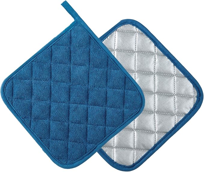 Joyhalo 6 Pack Pot Holders for Kitchen Clearance | Cotton Oven Holder with Great Heat Resistance, Potholders Sets for Kitchen, Countertops, Hot Pots and Pans, Federal Blue