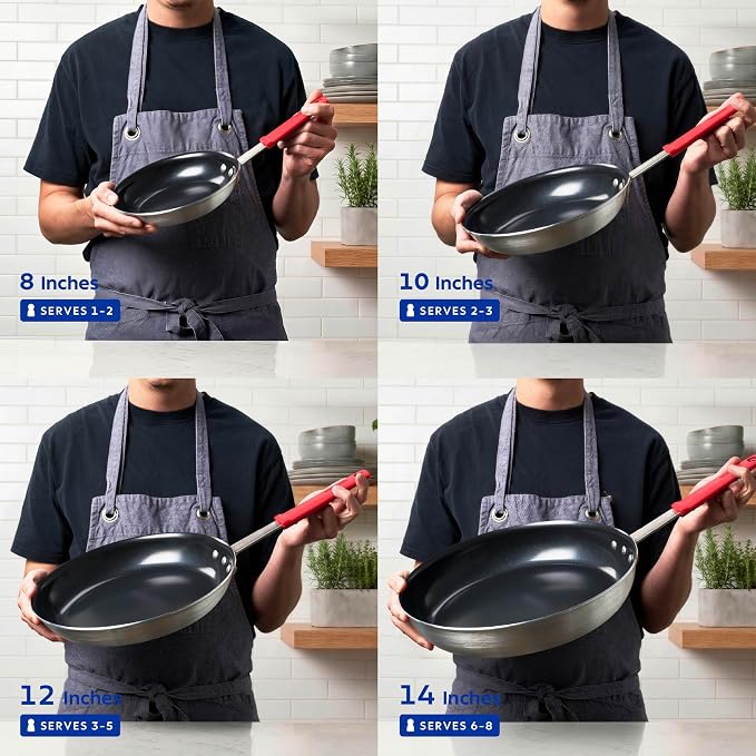 Tramontina Professional 10-Inch Ceramic Non Stick Frying Pan | Heavy-Gauge Aluminum Skillet with Ceramic Nonstick Coating, Dishwasher and Oven Safe, Black, Made in Brazil