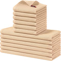 Homaxy 12 Pack 100% Cotton Kitchen Towels and Dishcloths Set, Apricot | 12 x 12 Inches and 13 x 28 Inches Kitchen Towels Set, Ultra Soft Absorbent Dish Cloths for Washing Dishes