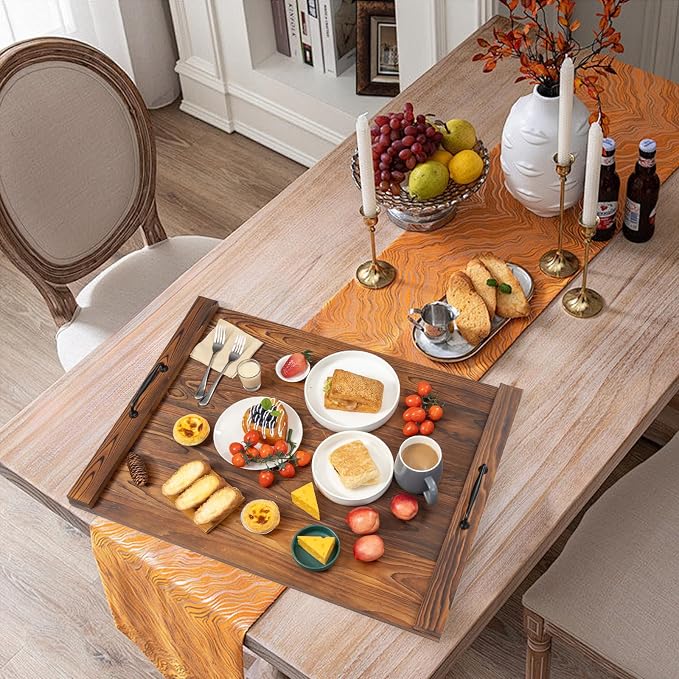 Noodle Board Stovetop Cover with Handles, Sink Wood Block Covers for Electric & Gas Stove, RV Stove Burner, Farmhouse Decorative Wooden Tray for Kitchen