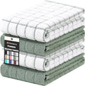 Homaxy Large Premium Cotton Kitchen Towels 16"x 28", 4 Pack, Sage Green | Natural Ring Spun 390 GSM Dish Towels, Super Absorbent Terry Kitchen Hand Towels, Soft Tea Towels with Hanging Loop