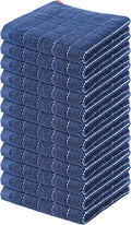Homaxy 100% Cotton Terry Kitchen Dish Cloths, 12 Pack, Navy Blue | Ultra Soft and Absorbent, Suitable for Drying and Washing Dishes