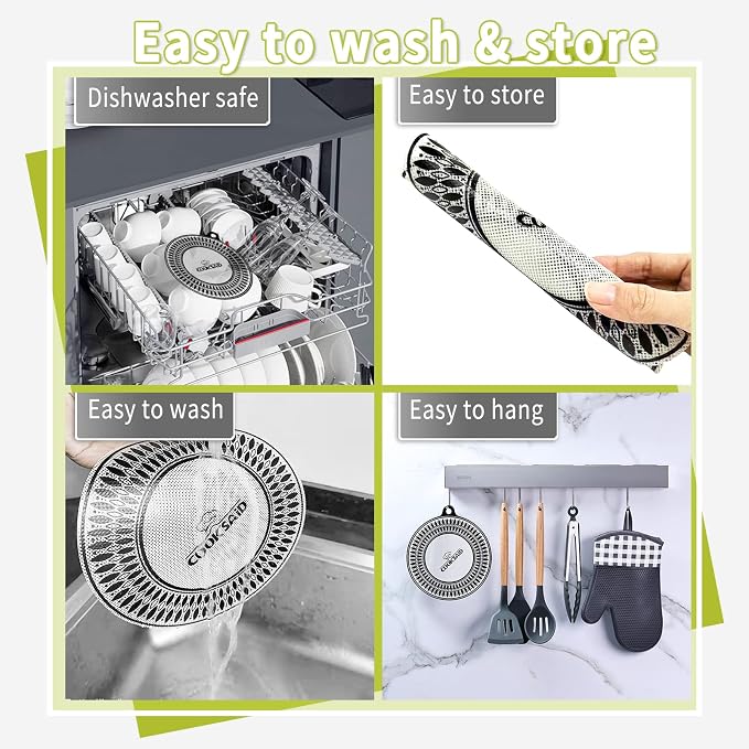 Cook's Aid 2PCS Silicone Induction Cooktop Protector Cover Mat 11"(Magnetic) | 230°C (450℉) Heat-Resistant Induction Stove Protector | Multifunctional Silicone Mat (Logo CK)