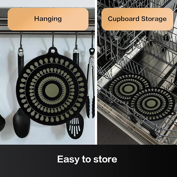 9.5 Inch Thermochromic Silicone Induction Cooktop Protect Mat,2Pcs Induction Cooktop Protective Cover,Non-Slip Pads to Prevent Pots and Pans from Sliding While Cooking