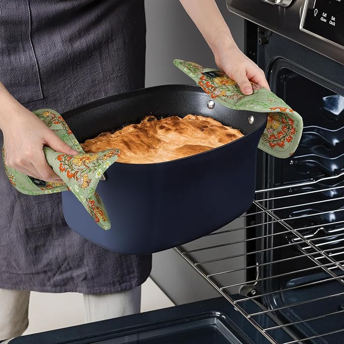 BONTHEE Pot Holders for Kitchen Heat Resistant Hot Pads for Countertops Oven Pot Holders Cotton Potholders for Kitchen Cooking Baking - 2PCS
