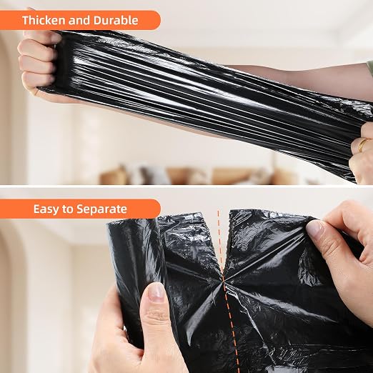 funest Trash Bags, 4 Gallon Small Drawstring Garbage Bags 75 Counts, Thick Plastic Wastebasket Liners for Bathroom Toilet Office Bedroom