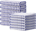 Kitinjoy Cotton 12 Pack Kitchen Towels and Dishcloths Sets, Blue | 16 x 25 Inch & 12 X 12 Inch Dish Towels Bulk, Super Soft and Absorbent hand towels for kitchen Drying