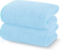TENSTARS Silk Hemming Bath Towels for Bathroom Clearance - 27 x 55 inches - Light Thin Quick Drying - Soft Microfiber Absorbent Towel for Bath Fitness, Sports, Yoga, Travel, Gym - 2 Pack, Aquamarine