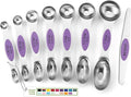 Spring Chef Stainless Steel Magnetic Measuring Spoons Set of 8, Orchid | Nesting Teaspoon & Tablespoon Measuring Spoons w/ Leveler for Dry & Liquid Ingredients, Measure Spoons For Baking & Cooking