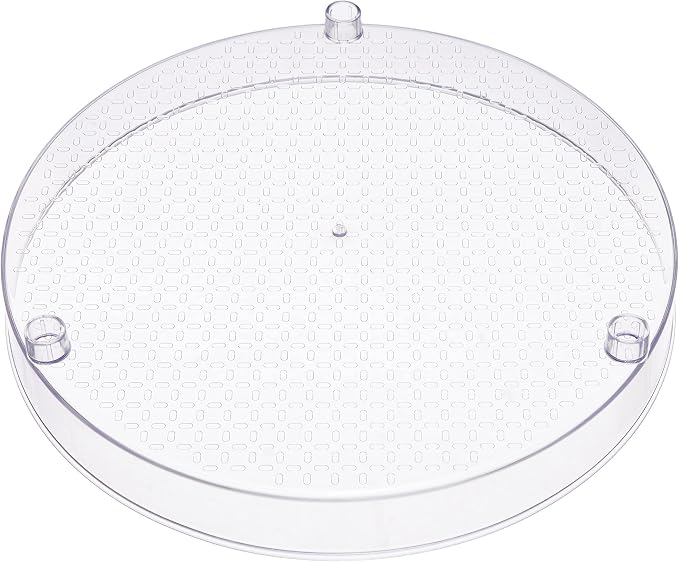Amazon Basics 2 Tier Lazy Susan Turntable Organizer for Condiments, 12" Diameter, Clear