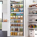 ElegantArray 9-Tier Pantry Door Organizer, Black | Over The Door Pantry Organizer Rack and Storage, Hanging Spice Rack Shelves Door, Home Office Laundry Room Bathroom & Kitchen